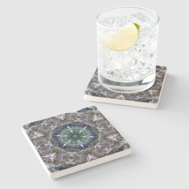 Folk Mandala  Stone Coaster (Side)