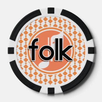 Folk Music Poker Chips by MusicPlanet at Zazzle