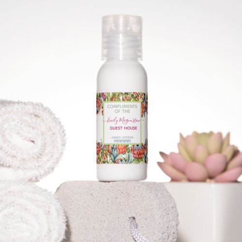 Folk pattern inspired beautiful tropical Protea Hand Lotion