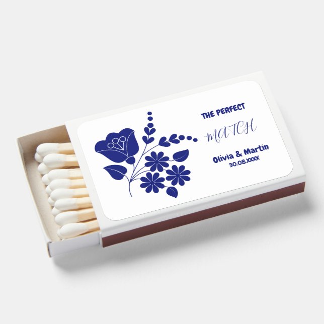 Folk Pattern Wedding Assembled Matches (Front Open)
