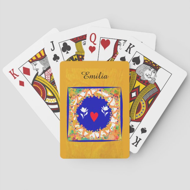 Folk Personalized Name Playing Poker Cards (Back)