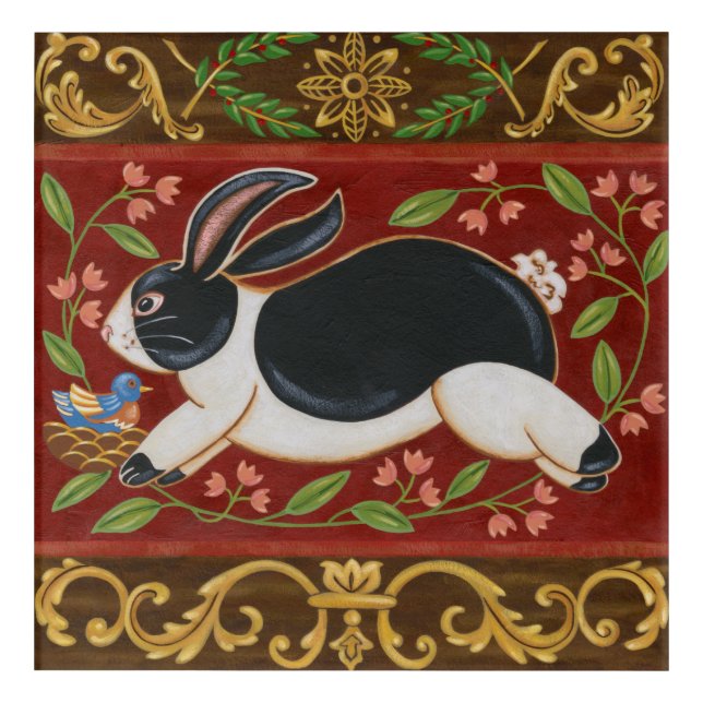 Folk Rabbit Acrylic Print (Front)