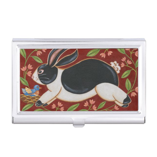 Folk Rabbit Business Card Holder (Front)
