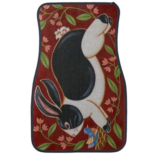 Folk Rabbit Car Mat (Front)