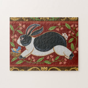 Folk Rabbit Jigsaw Puzzle
