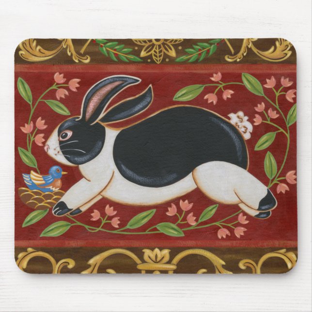 Folk Rabbit Mouse Pad (Front)