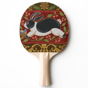 Folk Rabbit Fabric | Zazzle