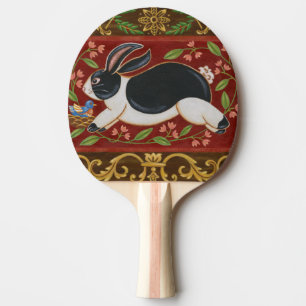 Folk Rabbit Ping Pong Paddle