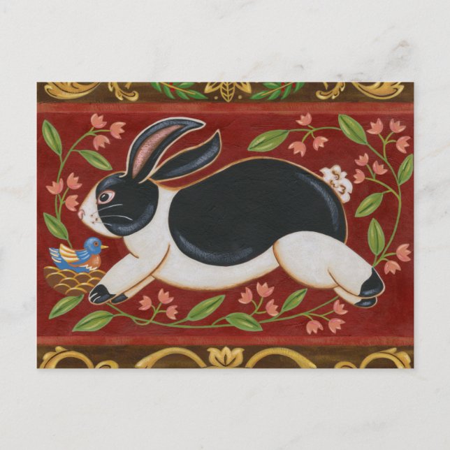 Folk Rabbit Postcard (Front)