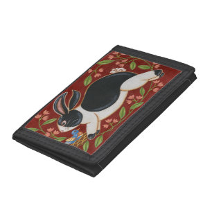 Folk Rabbit Trifold Wallet