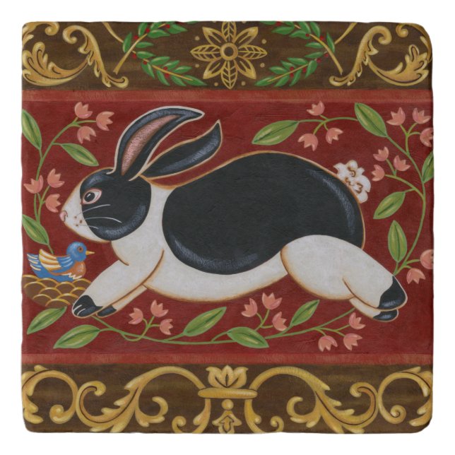 Folk Rabbit Trivet (Front)
