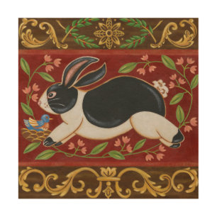 Folk Rabbit Wood Wall Decor