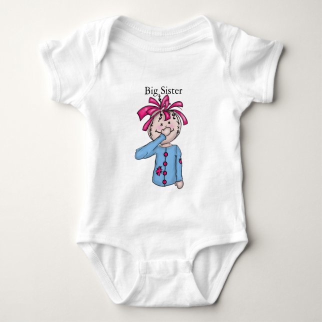 Folk Rag Doll Matching Baby Bodysuit (Front)