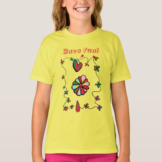 Folk Retro Quaint and Happy Art  T-Shirt