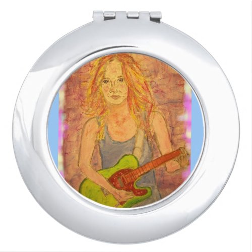 folk rock girl Art Compact Mirror