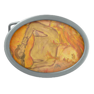 Folk Rock Girl Belt Buckle