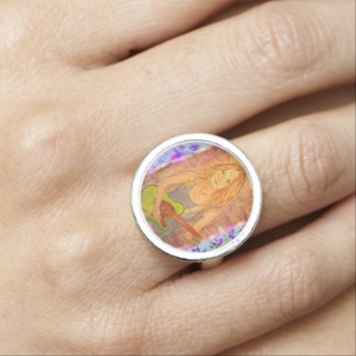 folk rock girl drip ring