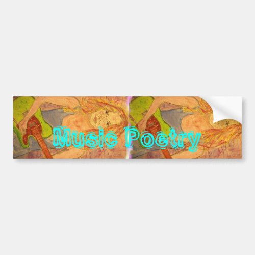 folk rock girl Music Poetry Bumper Sticker