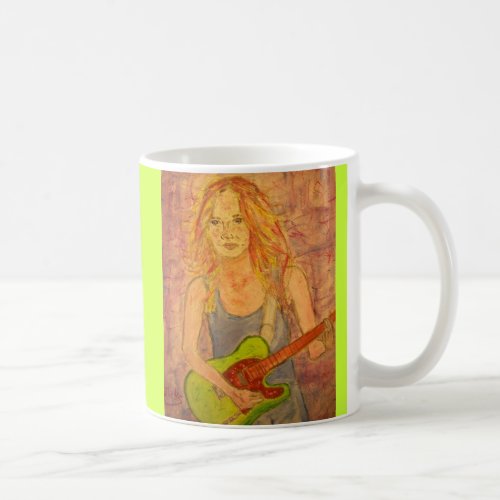 folk rock girl playin electric coffee mug