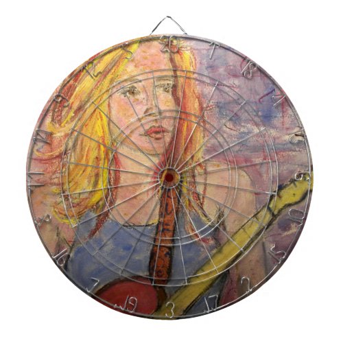 folk rock girl reflections dart board