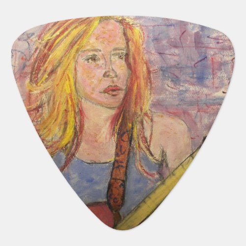 folk rock girl reflections guitar pick