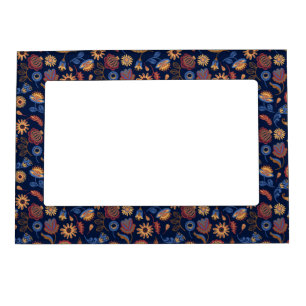 Folk Rustic Floral  Magnetic Frame