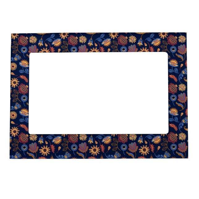 Folk Rustic Floral  Magnetic Frame (Front)