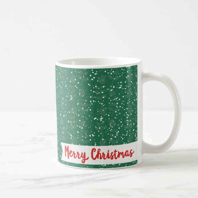 Folk Santa Claus Snowy Merry Christmas Coffee Mug (Right)