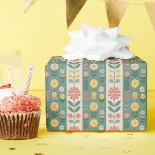 Folk Stripes Pattern Wrapping Paper Roll
