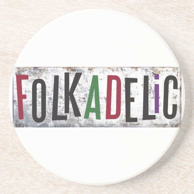 Folkadelic Sandstone Coaster (Front)