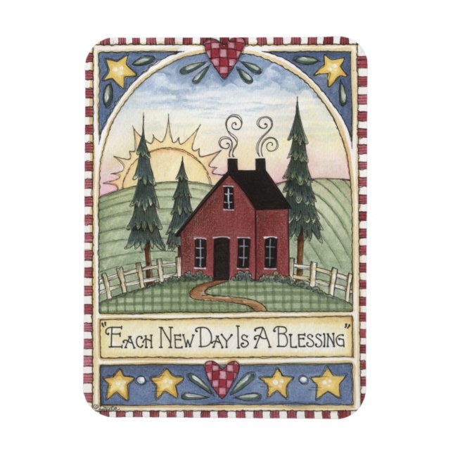 Folkart Each New Day is a Blessing Magnet (Vertical)