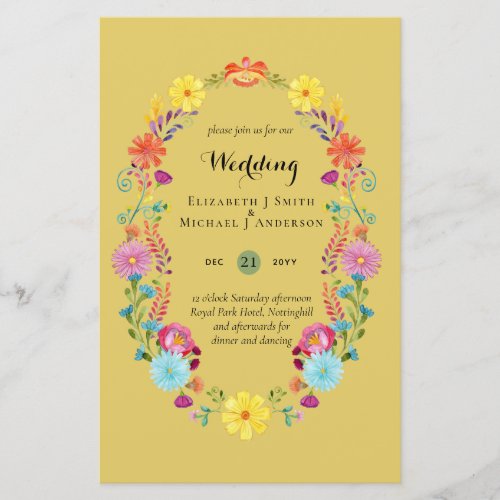 Folkart Flower Fiesta Wedding Invitation Boda 