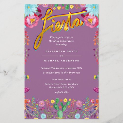 Folkart Flower Fiesta Wedding Invitation Boda 