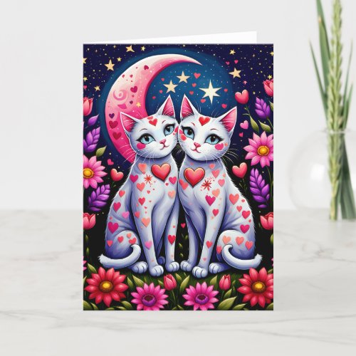 Folklore Cats Valentines Card