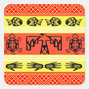 Folklore design square sticker