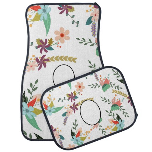 Folklore Florals  Add name monogram text GIFTS Car Mat