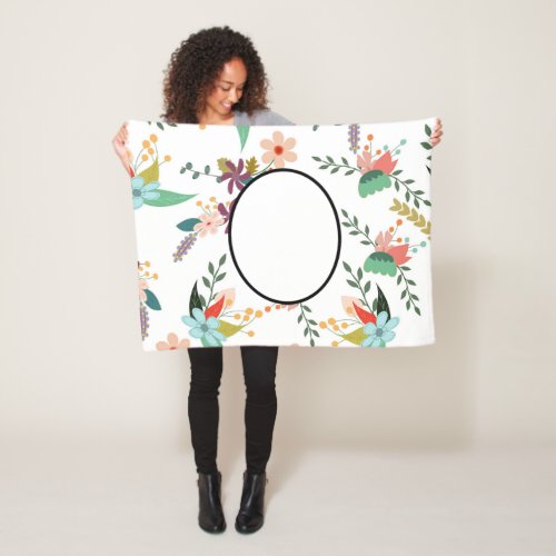 Folklore Florals  Personalized Gifts Decor Fleece Blanket