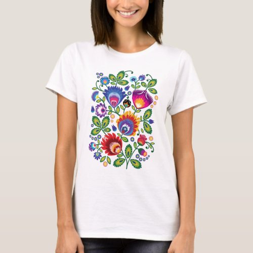 Folklore flowers mix of colours 4 T_Shirt