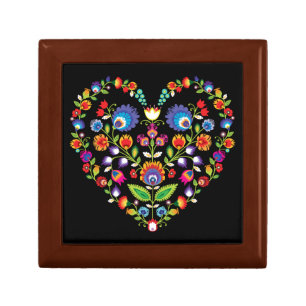 Folklore heart, Wycinanki style Gift Box