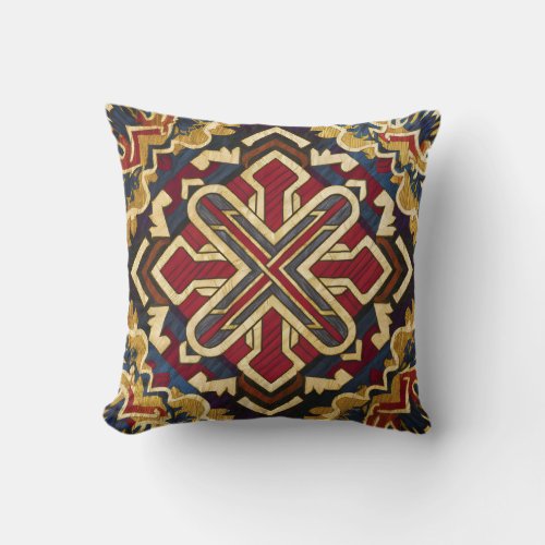 Folklore motif throw pillow