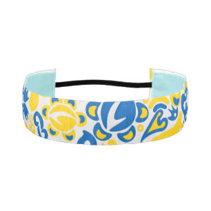 Folklore pattern with Ukrainian flag colors Athletic Headband
