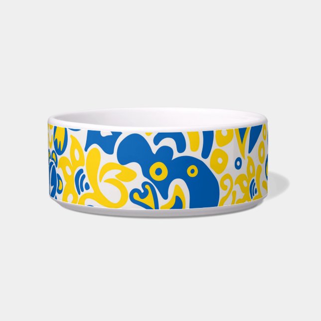 Folklore pattern with Ukrainian flag colors   Bowl (Left)