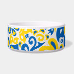 Folklore pattern with Ukrainian flag colors Bowl<br><div class="desc">Folklore pattern with Ukrainian flag colors blue and yellow</div>