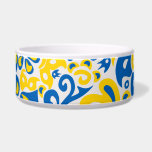 Folklore pattern with Ukrainian flag colors Bowl<br><div class="desc">Folklore pattern with Ukrainian flag colors blue and yellow</div>