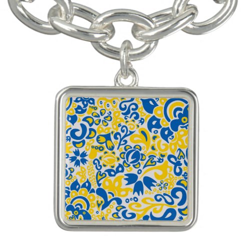 Folklore pattern with Ukrainian flag colors Bracelet