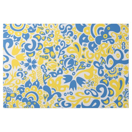 Folklore pattern with Ukrainian flag colors Gallery Wrap