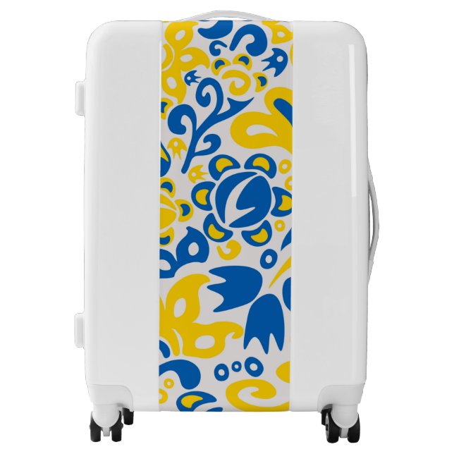 Folklore pattern with Ukrainian flag colors  Luggage (Front)