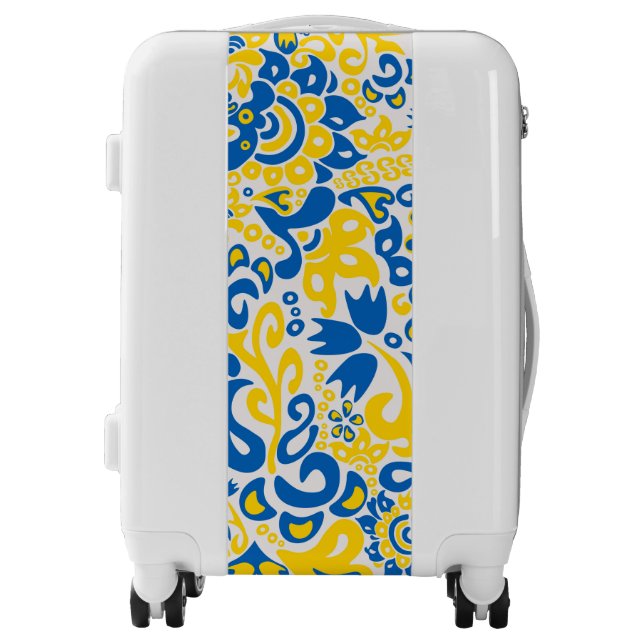Folklore pattern with Ukrainian flag colors  Luggage (Front)