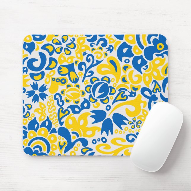 Folklore pattern with Ukrainian flag colors  Mouse Pad (With Mouse)