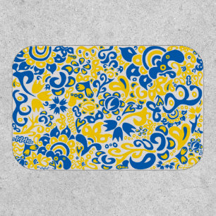 Folklore pattern with Ukrainian flag colors Patch